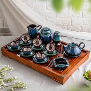 Aqua Saucer Set